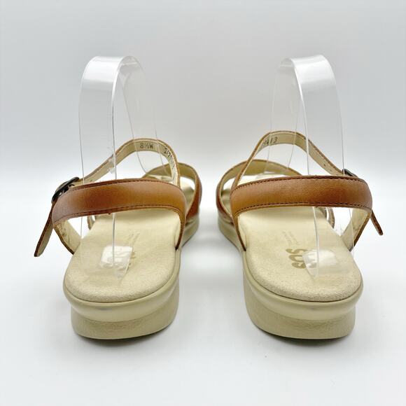 SAS Womens Huarache Adjustable Strap Sandal US Size 7.5 N Tan Leather Flats NIB - Picture 9 of 12